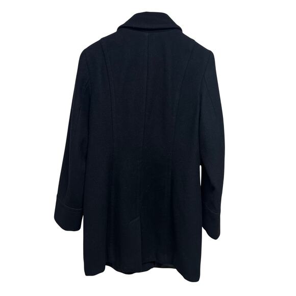 St John’s Bay Women’s Black Wool Blend Long Coat Button Front Size Large - Picture 2 of 7
